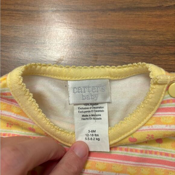 Carters Baby Vintage Pretty Pretty stripe short sleeve romper - Picture 4 of 4